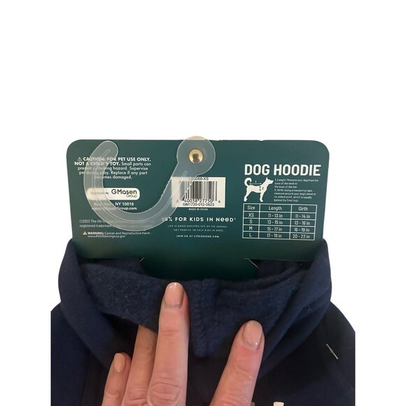 LIFE IS GOOD Dog,Pet Hoodie Sweatshirt Navy Blue Holiday Holly Jolly Sz XS NWT - Picture 5 of 5